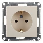 Розетка 1-местная Schneider Electric AtlasDesign ATN000243 с заземлением, встраиваемая, бежевая