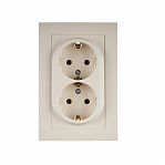  Розетка 2-местная Schneider Electric AtlasDesign ATN000224 с заземлением, встраиваемая, бежевая