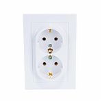 Розетка 2-местная Schneider Electric AtlasDesign ATN000124 с заземлением, встраиваемая, белая