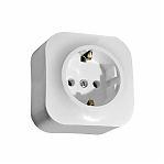 Розетка 1-местная Legrand 782211 с заземлением, накладная, белая
