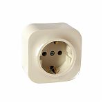 Розетка 1-местная Legrand 782241 с заземлением, накладная, кремовая