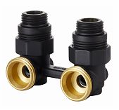 Узел нижнего подключения Royal Thermo угловой 1/2"х3/4" EK, черный RANPU11234BL