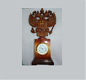 Часы настольные резные Герб РФ