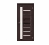 Дверь Браво-27 Wenge Melinga Magic Fog  ДО60, 153-1300, 2000х600 мм, межкомнатная со стеклом и эко шпоном