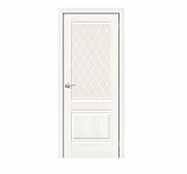 Дверь Прима-3 White Dreamline White Crystal ДO60, 153-0203, 2000x600 мм, межкомнатная, с экошпоном и стеклом