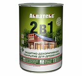 Защитно-декоративное покрытие для дерева Акватекс 2 в 1 полуматовое Рябина 0,8л