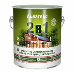 Защитно-декоративное покрытие для дерева Акватекс 2 в 1 полуматовое Калужница 2,7л