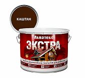Защитно-декоративное покрытие Акватекс Экстра для древесины, полуглянцевое каштан 9 л