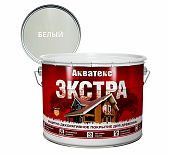 Защитно-декоративное покрытие Акватекс Экстра для древесины, полуглянцевое белый 9 л