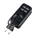 Удлинитель Uniel Travel S-CT1-1.5U 1гнездо BLACK 4USB