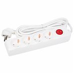 Удлинитель Uniel Standard S-GCD4-3B ПВС, с заземлением, 4 розетки, 3 м, 3.5 кВт
