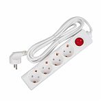 Удлинитель Uniel Standard S-GCD4-3B ПВС, с заземлением, 4 розетки, 3 м, 3.5 кВт