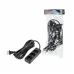 Удлинитель Uniel Ultra S-CU3-3 Black ПВС, без заземления, 3 розетки, 3 м, 2.5 кВт