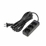 Удлинитель Uniel Ultra S-CU3-3 Black ПВС, без заземления, 3 розетки, 3 м, 2.5 кВт