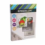 Весы кухонные Ergolux ELX-SK02-С03 электронные, стекло 15х20 см, серые, до 5 кг