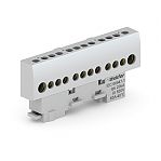 Шина изолированная на DIN-рейку 8 модулей 100А серая TEKFOR KSN-6-6х9-08