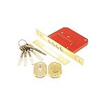 Замок врезной Maxi Locks MK189-4MF-B-PB крестовой, 5 ключей, полированная латунь