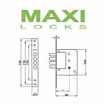Замок врезной Maxi Locks MK189-4MF-B-PB крестовой, 5 ключей, полированная латунь