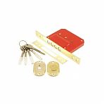 Замок врезной Maxi Locks MK189-4MF-B-PB крестовой, 5 ключей, полированная латунь