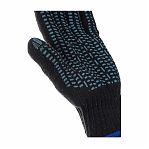 Перчатки XL утепленные, двойные, хлопковые, полиэфирные, чёрные с ПВХ