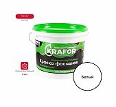 Краска Krafor фасадная особопрочная, матовая, бесцветная, 6.5 кг