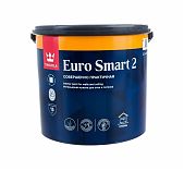 Краска Tikkurila Euro 2, интерьерная, для стен и потолка, матовая, белая, 2.7 л
