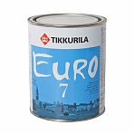 Краска Tikkurila Euro Power 7 моющаяся для стен и потолка, латексная, матовая, белая, 0.9 л