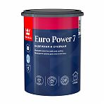 Краска Tikkurila Euro Power 7 моющаяся для стен и потолка, латексная, матовая, белая, 0.9 л