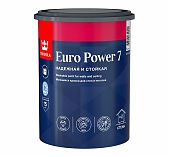 Краска Tikkurila Euro Power 7 моющаяся для стен и потолка, латексная, матовая, белая, 0.9 л