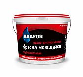 Краска Krafor ВД, для внутренних работ интерьерная глубокоматовая, белая 14 кг