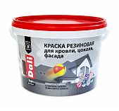 Краска резиновая DALI для кровли, цоколя, фасада коричневый 3 кг