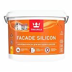 Краска Tikkurila Facade Silicon для фасадов и цоколей, глубокоматовая, База А, белый, 9 л