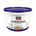 Краска VGT ВД-АК-2180 интерьерная для стен и потолков акриловая, База А белая 15 кг