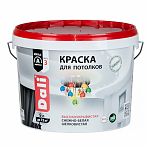 Краска DALI для потолков высокоукрывистая снежно-белая шелковистая 9 л 20249
