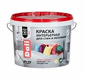 Краска DALI интерьерная для стен и потолков универсальная, База А белая 9 л 28237