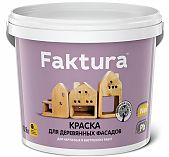 Краска Faktura акриловая с воском, для деревянных фасадов, база А, 9 л