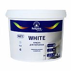 Краска интерьерная Pelligrina Pearl WHITE для потолков, водоэмульсионная, матовая, супербелая, 9 л