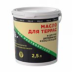Масло Poli-R  для террас и других деревянных конструкций, полуматовое, Бесцветное, 2.5 л