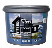 Краска Veres Faсade, для деревянных фасадов, акриловая, матовая, песочный 9 л