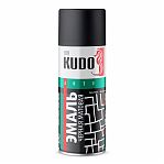 Эмаль Kudo RAL 9005 быстросохнущая, алкидная, черная, матовая, аэрозоль 520 мл