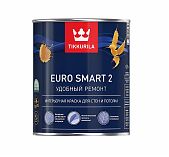 Краска Tikkurila Euro 2, интерьерная, для стен и потолка, матовая, белая, 0.9 л