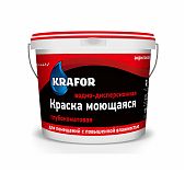Краска Krafor ВД, для внутренних работ интерьерная глубокоматовая, белая, 3 кг