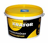 Краска Krafor, интерьерная латексная влагостойкая, матовая, белая, 1.5 кг