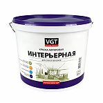 Краска VGT ВД-АК-2180 акриловая, интерьерная, матовая, белоснежная, 7 кг