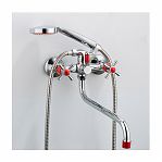 Смеситель для ванны Frud R22118-10 красный, хром