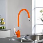 Смеситель для кухни Frap F4453-02 гибкий излив, оранжевый