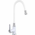 Смеситель для кухни FRAP F4041 гибкий излив, белый