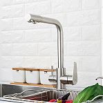 Смеситель для кухни Frap F4348 встроенный фильтр для питьевой воды, хром