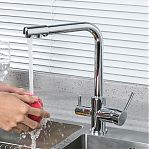 Смеситель для кухни Frud R43053 встроенный фильтр для питьевой воды, хром