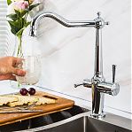 Смеситель для кухни Gappo G4398-14 встроенный фильтр для питьевой воды, хром